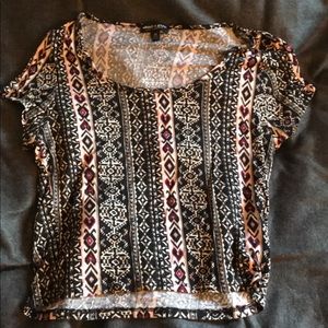 Aztec crop top shirt
